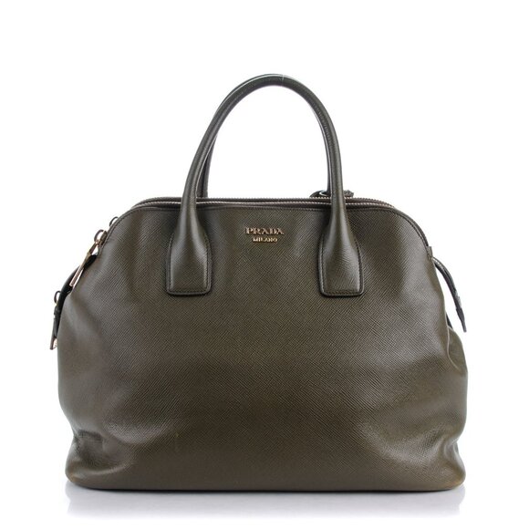 Prada Saffiano Cuir Top Handle Dome Tote Militare - Picture 1 of 5